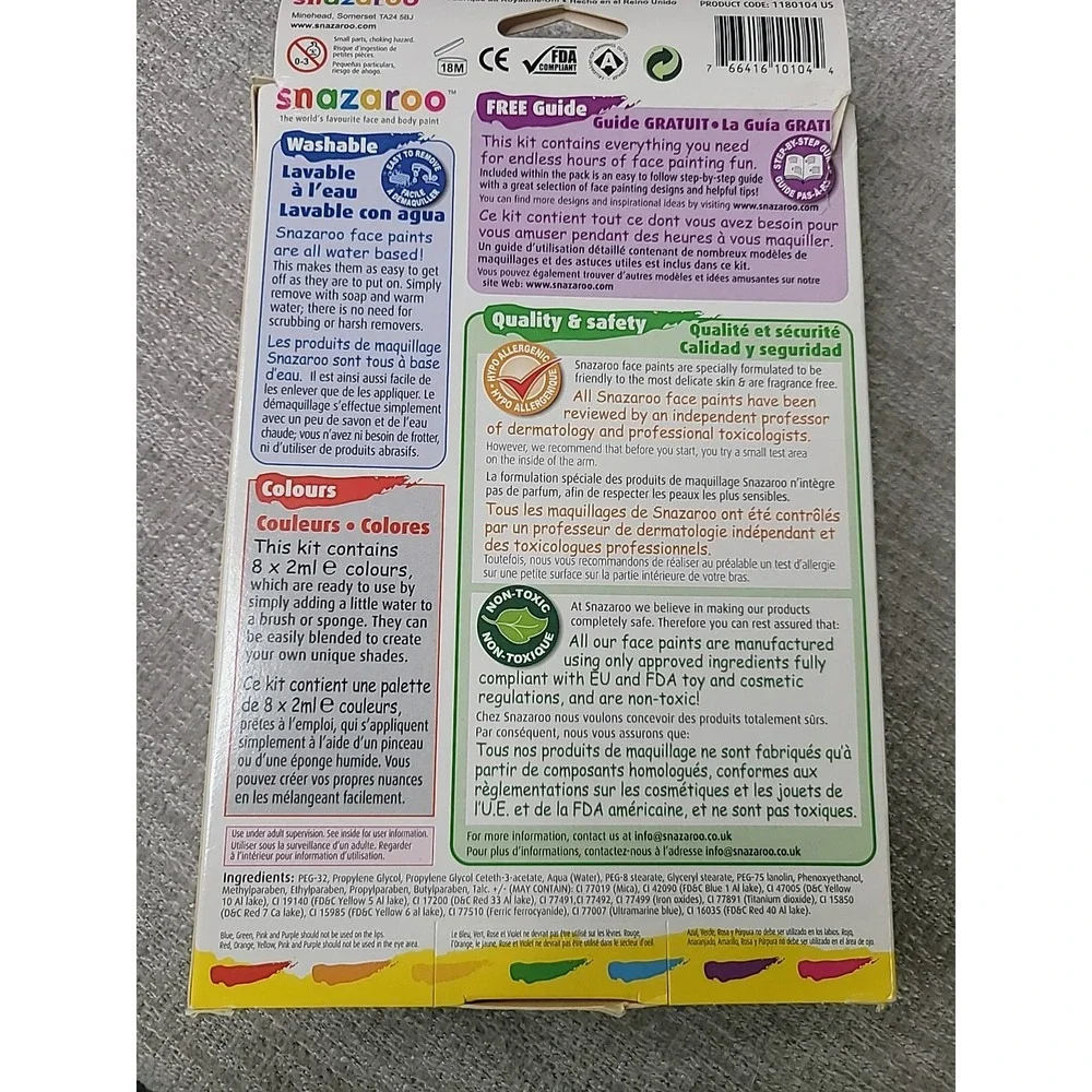 SNAZAROO Face Painting Kit - Multi‎ Colored with Instruction - Never Used